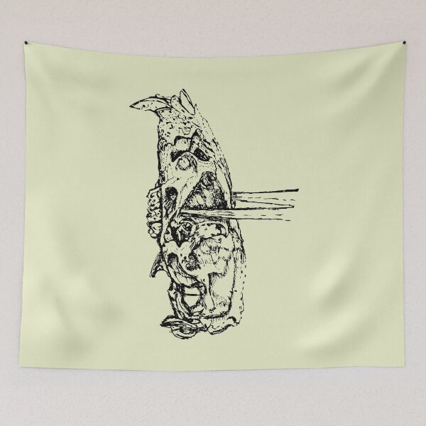 Item preview, Rat Skull & Skewers - (#EAEFC8) designed and sold by The Stippler Process.