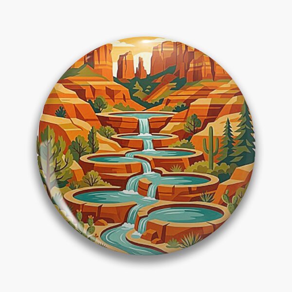 Item preview, Vintage Seven Sacred Pools Sedona Arizona Desert Oasis Landscape Poster designed and sold by MT-Hub | Cute Aesthetic Art, Stickers & Phone Cases.