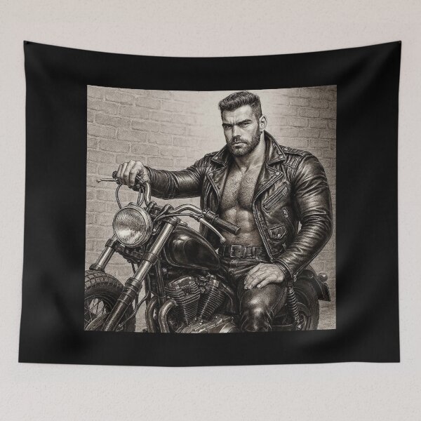 Item preview, Tom of Finland Tribute - Wanna Ride Gay Berlin Leather Biker Leder Pride Graphic Design designed and sold by ItsAKinkThing.