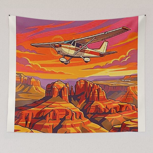 Item preview, Vintage Sedona Arizona Airport Overlook Sunset Scenic Airplane Tour Retro Graphic designed and sold by MT-Hub | Cute Aesthetic Art, Stickers & Phone Cases.