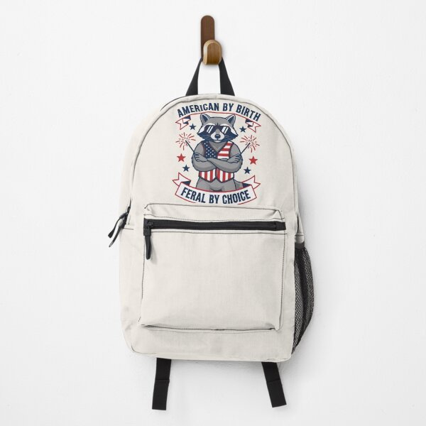 Item preview, American by Birth Feral by Choice Funny Raccoon Patriotic July 4th designed and sold by ZyxDes.