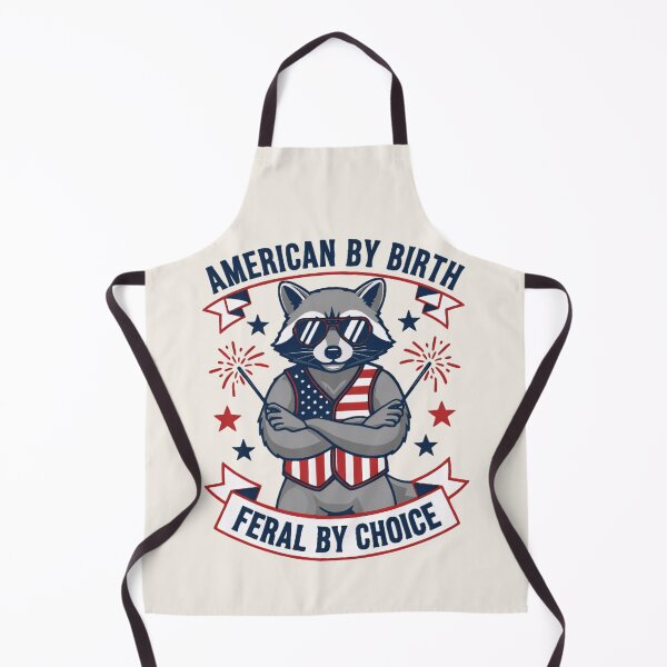 Item preview, American by Birth Feral by Choice Funny Raccoon Patriotic July 4th designed and sold by ZyxDes.