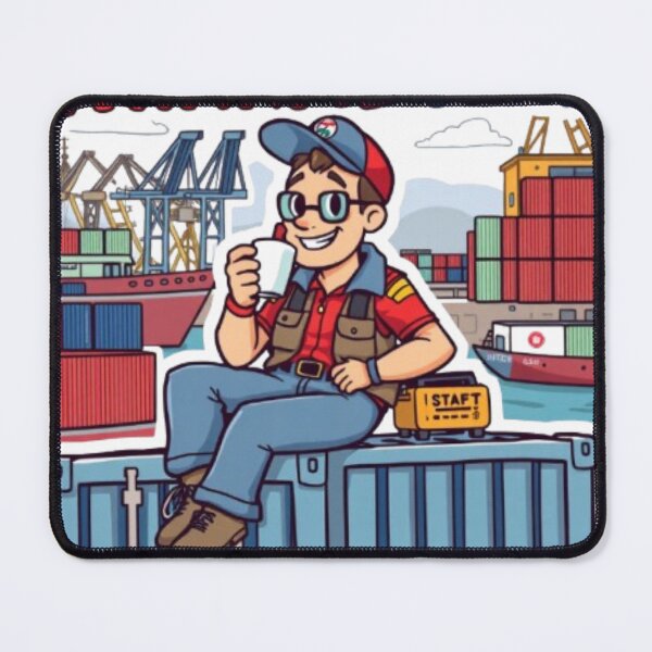 Item preview, Wharfie Time Harbor Worker Vintage Sunset Design designed and sold by MystiColo.