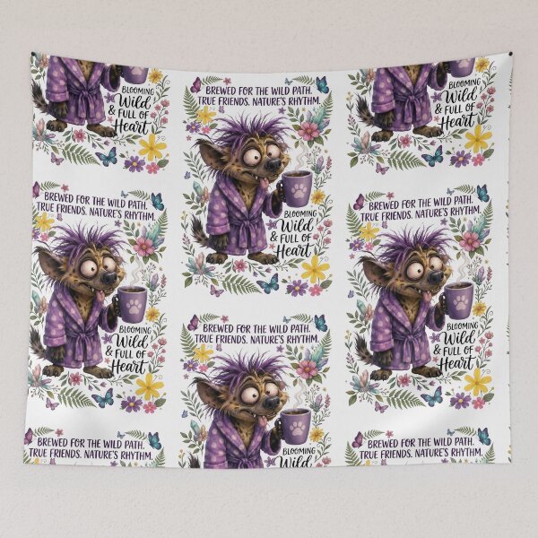 Item preview, Hyena Coffee Lover Wild Floral Aesthetic designed and sold by Sovereign Supply Co..