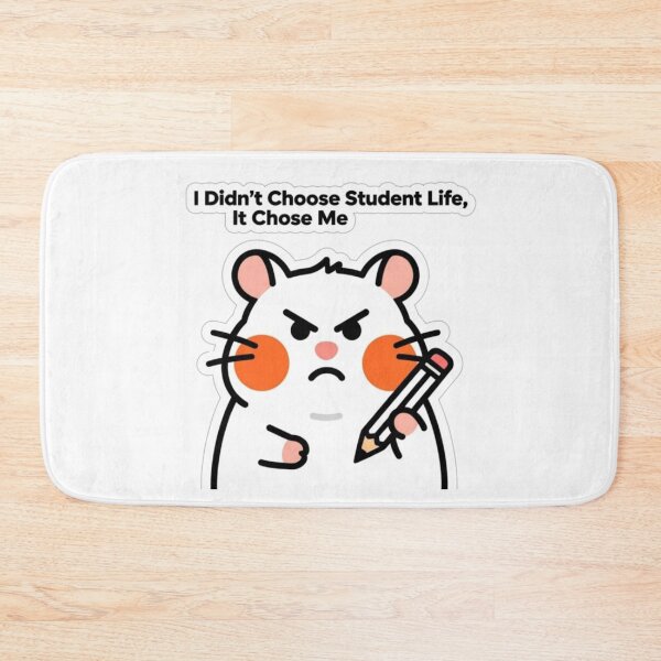 Item preview, I Didn't Choose Student Life It Chose Me | Funny Hamster Sticker for Students designed and sold by Inkabbmate.