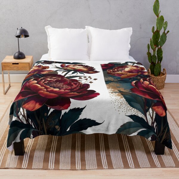 Item preview, . Title Dark Red Peony Floral Botanical Illustration designed and sold by GalleryPeak.