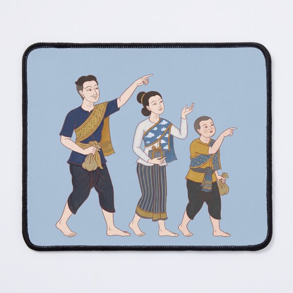 Item preview, Traditional Thai Family Pointing at Christmas Star Art designed and sold by SIAM MERMAID.