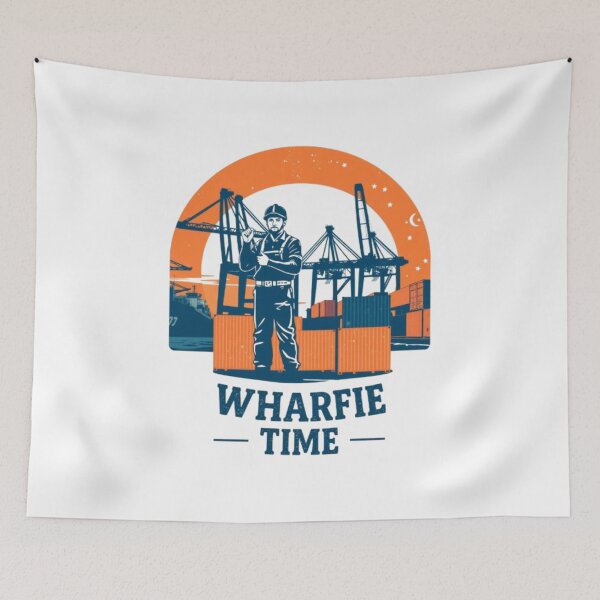 Item preview, Wharfie Time Cargo Port Worker Retro Style Artwork designed and sold by MystiColo.
