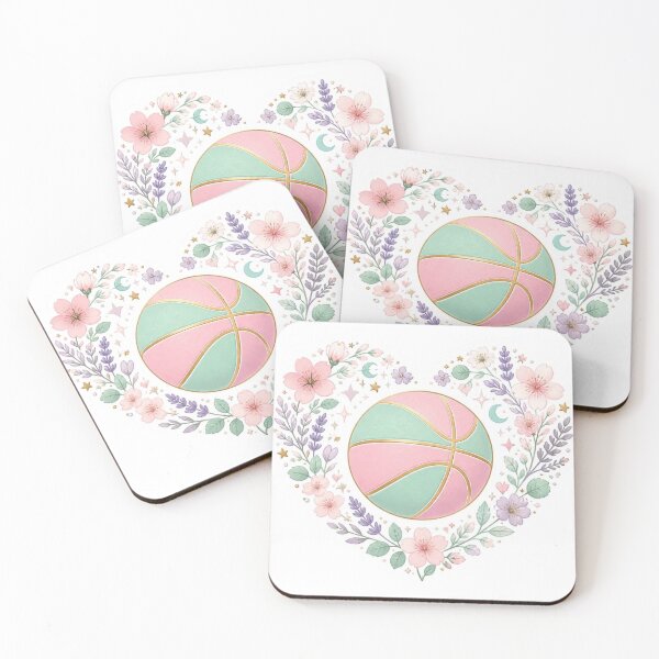 Item preview, Pastel Floral Basketball Dreamscape Art Design designed and sold by Nova Blend.