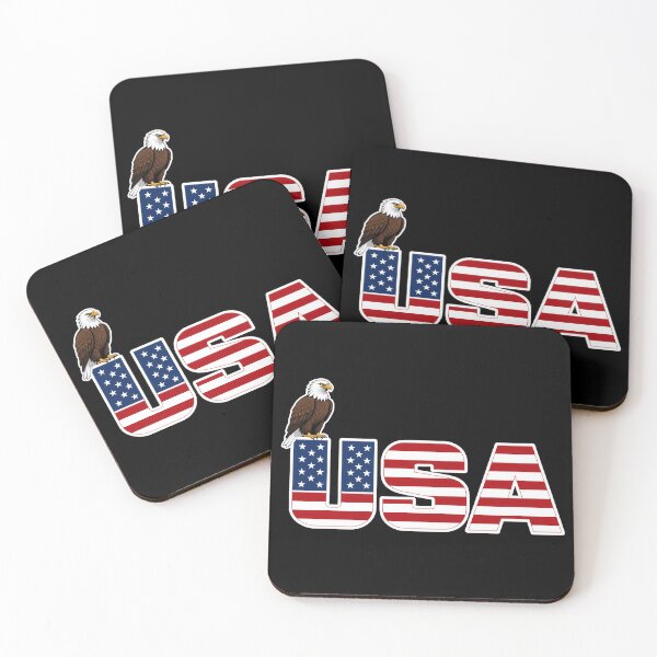 Item preview, USA Flag Typography with Bald Eagle designed and sold by LuisWorks.