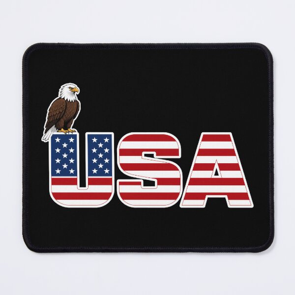 Item preview, USA Flag Typography with Bald Eagle designed and sold by LuisWorks.