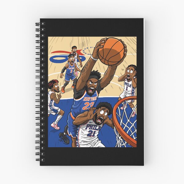 Item preview, MITCHELL ROBINSON DUNKS ON JOEL EMBIID Iconic Dunk Cartoon designed and sold by iqenadak.