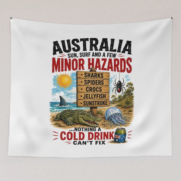 Item preview, Warning: May Contain Snakes, Spiders & Sarcasm – Funny Aussie Gift designed and sold by Holiday-Hunter.