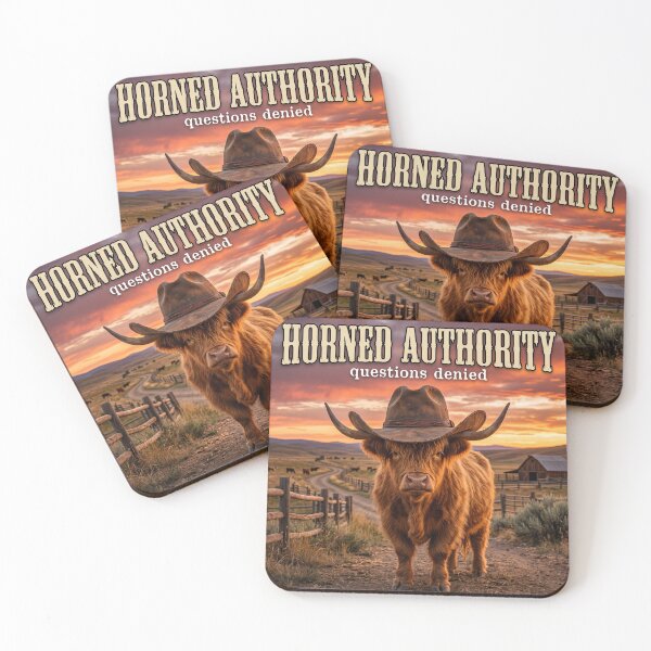 Item preview, Horned Authority Highland Cow | Funny Western Ranch T-Shirt designed and sold by DmaarGroup.