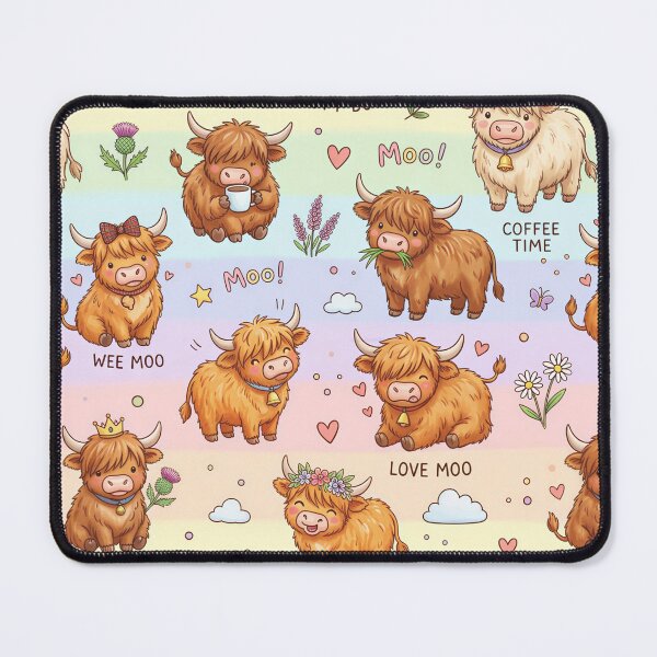 Item preview, Super Cute Kawaii Highland Cows designed and sold by FunFitsFactory.
