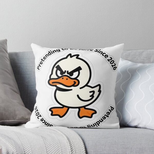 Item preview, Pretending to Be Alive Since 2026 | Funny Grumpy Duck Sticker designed and sold by Inkabbmate.