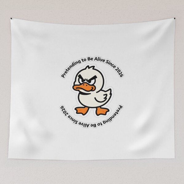 Item preview, Pretending to Be Alive Since 2026 | Funny Grumpy Duck Sticker designed and sold by Inkabbmate.
