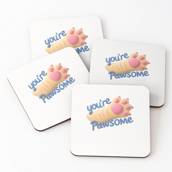Item preview, You're Pawsome Cute 3D Cat Paw Pun designed and sold by thazinart.