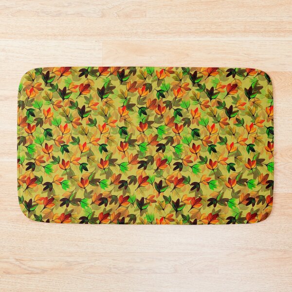 Item preview, Autumn Leaves on Mustard designed and sold by Zenclover.