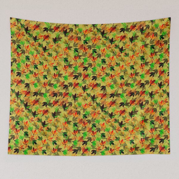 Item preview, Autumn Leaves on Mustard designed and sold by Zenclover.