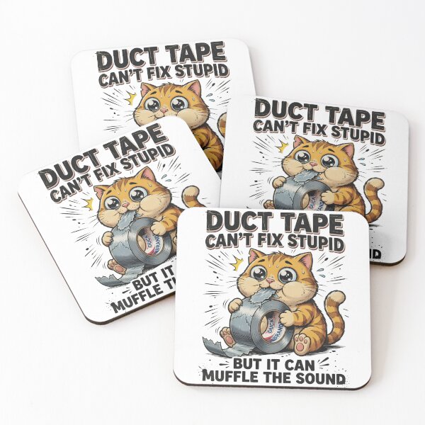 Item preview, Duct Tape Cat Muffles Stupid Funny Design designed and sold by TshirtsOnline-.
