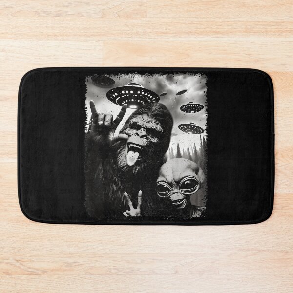 Item preview, Bigfoot Alien UFO Rock On Peace Sign Cryptozoology Extraterrestrial Funny designed and sold by SeraXYZ.