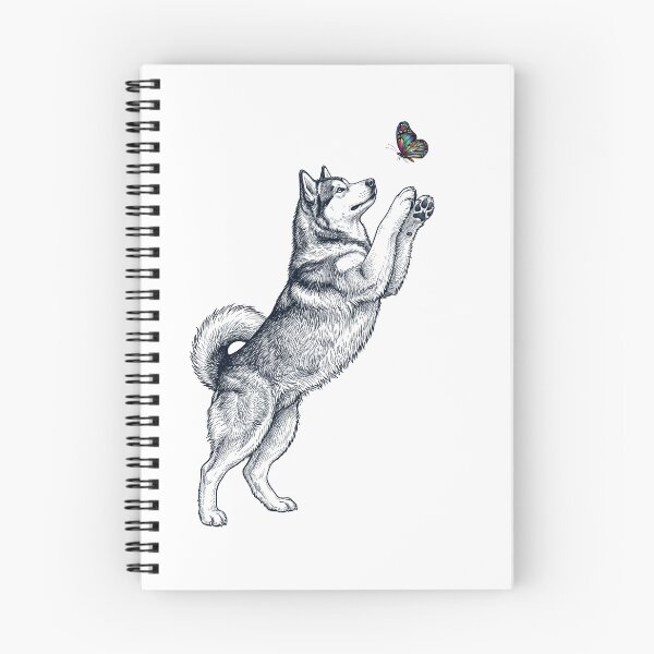 Aperçu de l'œuvre Malamute d'Alaska vintage avec papillon, propriétaire créée et vendue par TerryConnells.