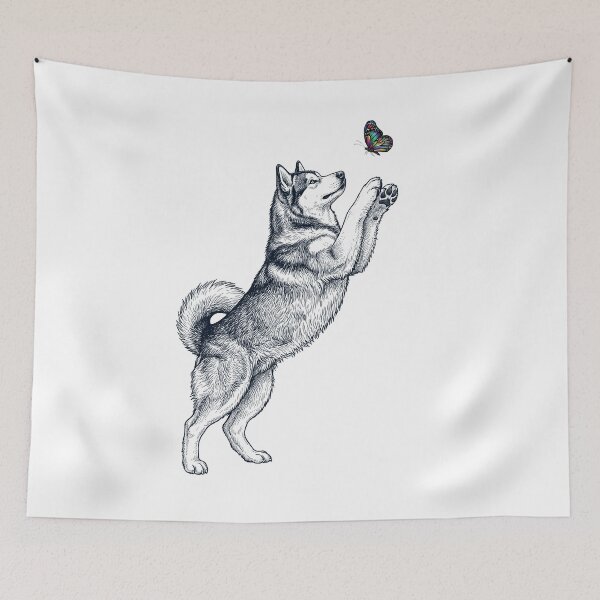 Item preview, Vintage Alaskan Malamute with Butterfly Dog Mom Owner designed and sold by TerryConnells.