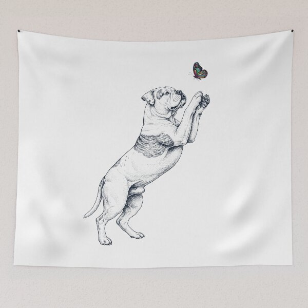 Item preview, Vintage American Bulldog with Butterfly Dog Mom Owner designed and sold by TerryConnells.