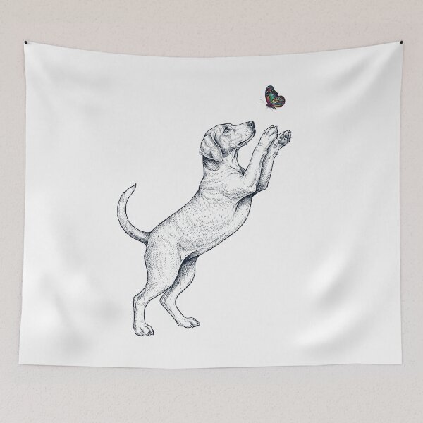 Item preview, Vintage American Foxhound with Butterfly Dog Mom Owner designed and sold by TerryConnells.