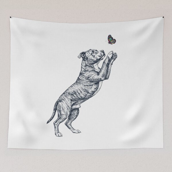 Item preview, Vintage American Pit Bull Terrier with Butterfly Dog Mom Owner designed and sold by TerryConnells.