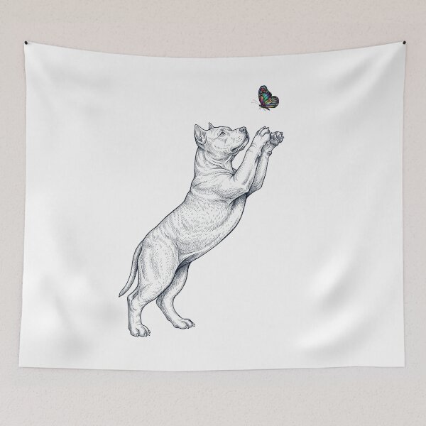 Item preview, Vintage American Staffordshire Terrier with Butterfly Dog Mom Owner designed and sold by TerryConnells.