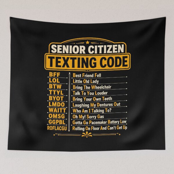 Item preview, Funny Senior Citizen Texting Code Design designed and sold by KarimSoCute.