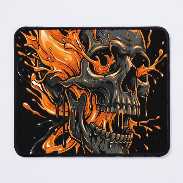 Item preview, Melting Liquid Skull - Abstract Orange & Black Gothic Art designed and sold by seven things shop.