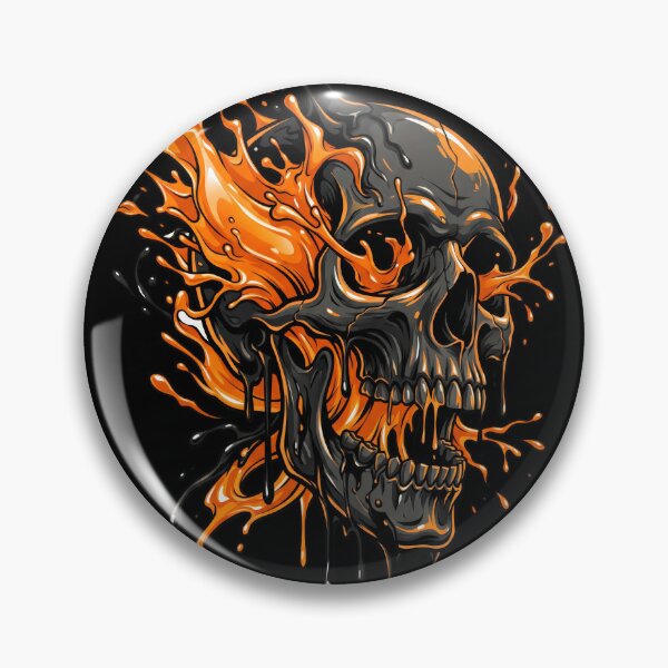 Item preview, Melting Liquid Skull - Abstract Orange & Black Gothic Art designed and sold by seven things shop.