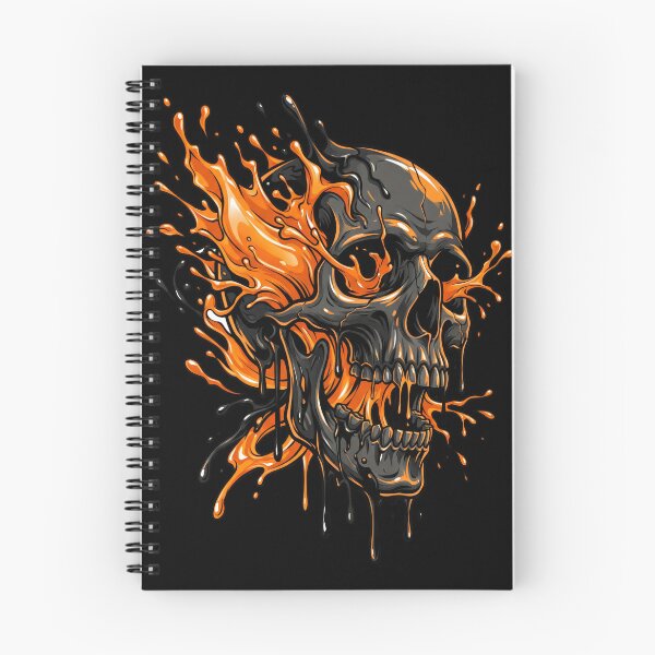 Item preview, Melting Liquid Skull - Abstract Orange & Black Gothic Art designed and sold by seven things shop.