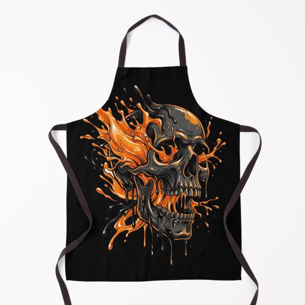 Item preview, Melting Liquid Skull - Abstract Orange & Black Gothic Art designed and sold by seven things shop.