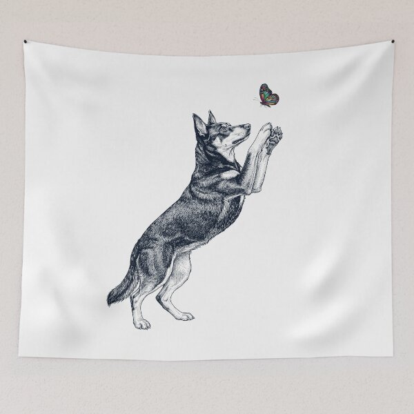 Item preview, Vintage Australian Kelpie with Butterfly Dog Mom Owner designed and sold by TerryConnells.