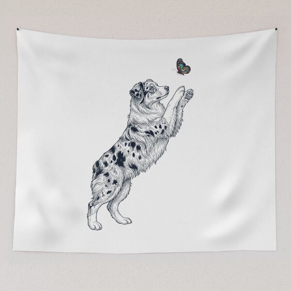 Item preview, Vintage Australian Shepherd with Butterfly Dog Mom Owner designed and sold by TerryConnells.