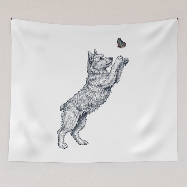 Item preview, Vintage Australian Terrier with Butterfly Dog Mom Owner designed and sold by TerryConnells.