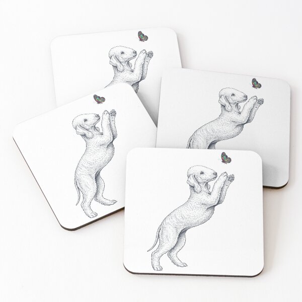 Item preview, Vintage Bedlington Terrier with Butterfly Dog Mom Owner designed and sold by TerryConnells.
