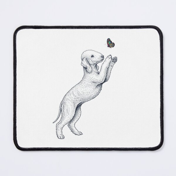Item preview, Vintage Bedlington Terrier with Butterfly Dog Mom Owner designed and sold by TerryConnells.