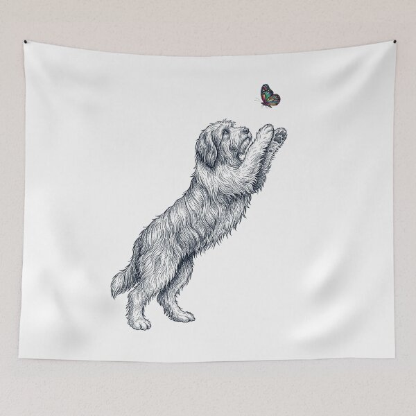 Item preview, Vintage Bearded Collie with Butterfly Dog Mom Owner designed and sold by TerryConnells.