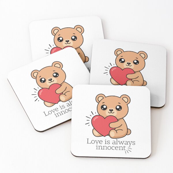 Item preview, Love Is Always Innocent - Cute Teddy Bear with Heart designed and sold by infinitearte.