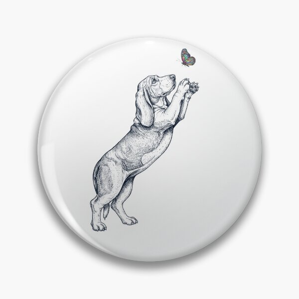 Item preview, Vintage Basset Hound with Butterfly Dog Mom Owner designed and sold by TerryConnells.