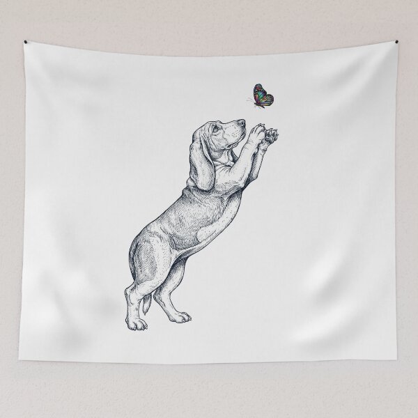 Item preview, Vintage Basset Hound with Butterfly Dog Mom Owner designed and sold by TerryConnells.