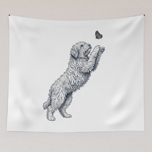Item preview, Vintage Bergamasco Shepherd with Butterfly Dog Mom Owner designed and sold by TerryConnells.