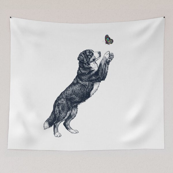 Item preview, Vintage Bernese Mountain Dog with Butterfly Dog Mom Owner designed and sold by TerryConnells.