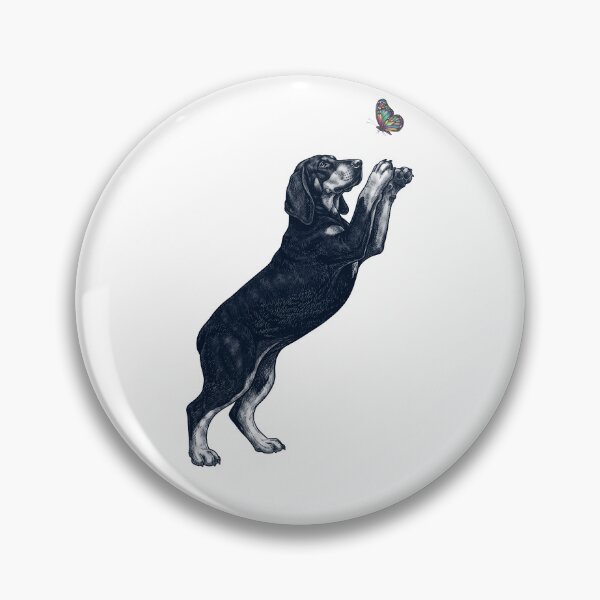 Item preview, Vintage Black and Tan Coonhound with Butterfly Dog Mom Owner designed and sold by TerryConnells.