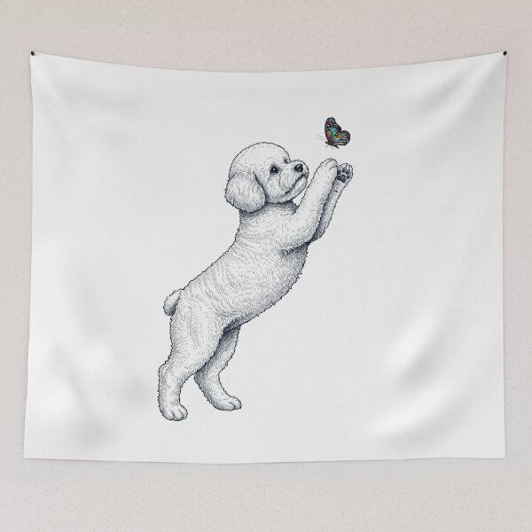 Item preview, Vintage Bichon Frise with Butterfly Dog Mom Owner designed and sold by TerryConnells.